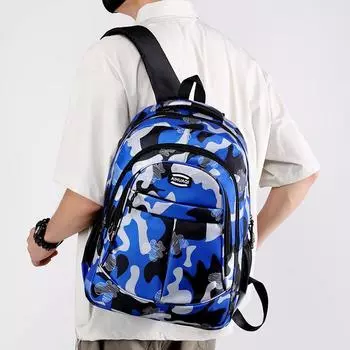 Casual Backpack Large-capacity Schoolbag Fashionable Schoolbag Travel and Commuting Backpack синий