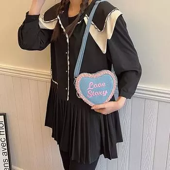 Casual bag women s bag 2024 new simple, fashionable and beautiful single shoulder personalized messenger bag love small bag heart-shaped bag