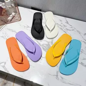 Casual Beach Women Slipper Sandals Brand 2024 New design Summer Home Flat Flip-Flops Shoes Female Big Size Dropshipping 36-37 белый