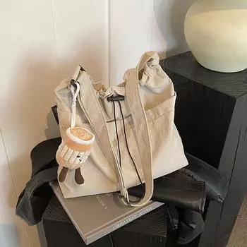 Casual big bag women s 2024 new fashion cloth bag shoulder bag large capacity tote bag class commuter messenger bag