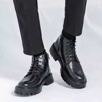 Casual Business Men s Boots Classic British Gentleman Style Daily office Outdoor leisure Street Black Wedding men s shoes 38 чёрный