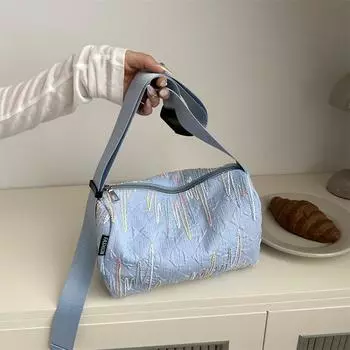 Casual Canvas Bag Bag Large Capacity Small Square Bag Summer Shoulder Bag College Students Class Commuting Bag белый