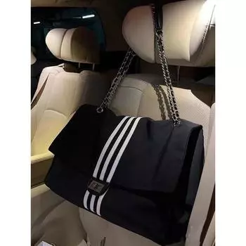 Casual Canvas Bag Women s 2023 New Arrival Trendy Chain Tote Classic Style Large-Capacity Crossbody Bag Wandering Women s Bag Black