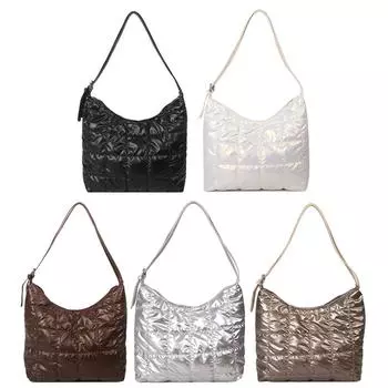 Повседневная сумка-клатч из нейлона, стеганая, большой емкости для женщин и девочек белый