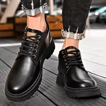 Casual Comfortable Men Footwear Leather Stylish Mens Leisure Boots 2024 Luxury Ankle Boots Lace-Up Warm Plush Fur Winter Boots 37