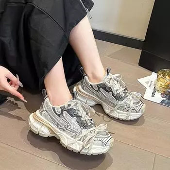 Casual Comfortable Trendy Flats Thick Sole Increased Height Versatile Sports Shoes New Casual Sports Running Shoes Size 35-40 35 чёрный