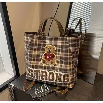 Casual commuter tote bag women s large capacity 2024 new backpack trendy fashion shoulder travel backpack синий