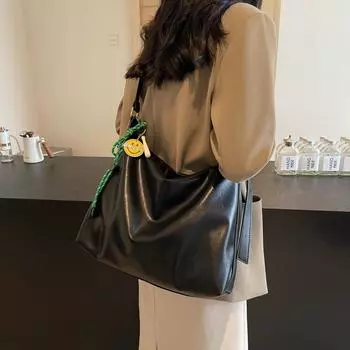 Casual commuting large-capacity bag women s 2024 new autumn and winter retro solid color messenger bag shoulder tote bag