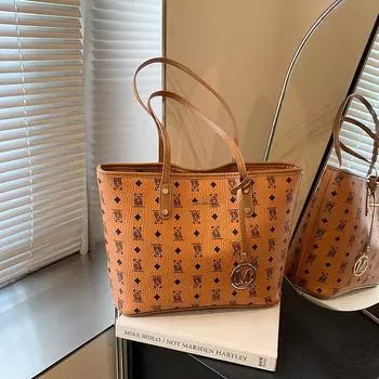 Casual commuting retro large-capacity bag women s new autumn and winter versatile shoulder bag work tote bag коричневый