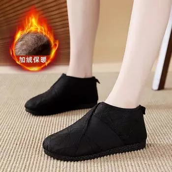 Повседневная хлопковая обувь женская универсальная зимняя новая бархатная теплая сумка-голова обувь Mao Mao утолщенная женская обувь 35 бежевый