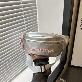 Casual fashion small bag women s 2024 summer new trend simple messenger bag sports fashion breast bag fanny pack women чёрный