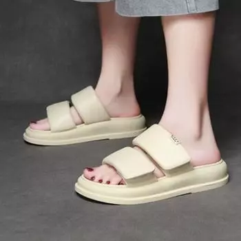 Casual Fashion Thick Bottom Slippers 35 светло-желтого