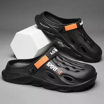 Casual Hole Shoes Men S Trend Outdoor Wear Beach Sandals Home Indoor Dual-Purpose Non-Slip Bag Head Slippers 39 белый