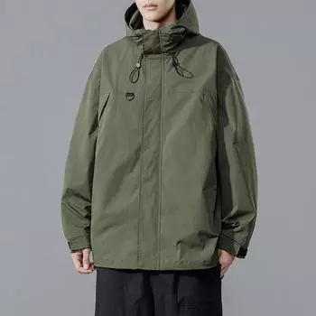 Casual Hooded Jacket Men s Autumn and Winter New Trendy Outdoor Jacket Men s Jacket 4XL чёрный