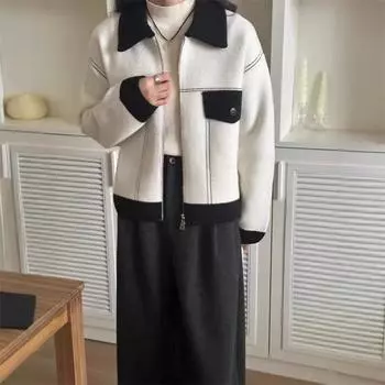 Casual imitation woolen jacket women s autumn clothing new small single-breasted baseball jersey knitted cardigan one size fits all