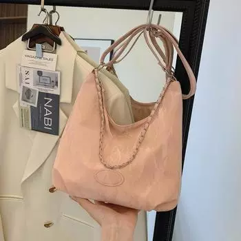 Casual large-capacity bag women s 2024 new fashion trendy messenger bag fashion commuter shoulder bag tote bag Without pendant белый