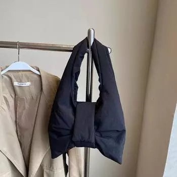 Casual large-capacity nylon cloth bag women s new versatile bow shoulder bag commuter messenger bag чёрный