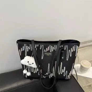 Casual large-capacity nylon cloth bag women s 2025 foreign-style shoulder bag, college student class tote bag