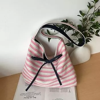 Casual large-capacity striped bag women s new summer commuter versatile messenger bag shoulder tote bag