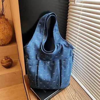 Casual Lazy Wind Tote Bag Women s New Fashion Large Capacity Commuter Bag Versatile Class Shoulder Bag