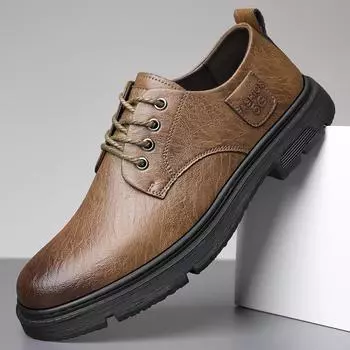 Casual leather shoes men s tooling shoes 2025 spring new fashion trend men s single shoes 38