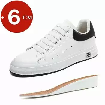 Casual Lift Sneakers Men Elevator Shoes Height Increase Insole 6cm White Black Taller Shoes Men Fashion Sports Plus Size 37-46 37