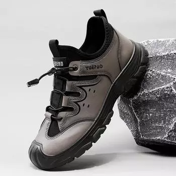Casual Male Shoes Dress for Men Fashion Cheap Leather Breathable Shoe Original Man Sneakers Deals Comfortable Outdoor Thick Sole 39 чёрный