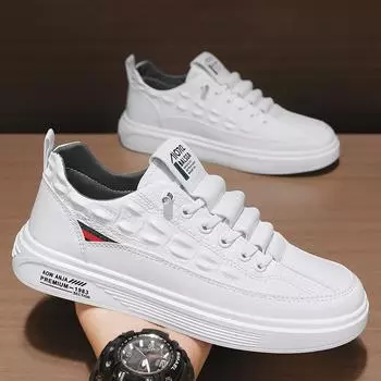 Повседневная мужская обувь для мужчин 2024 года, новая весенняя мода, дешевая кожаная дышащая обувь, оригинальные мужские кроссовки, выгодные предложения, удобные для отдыха на природе 39 чёрный