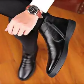 Casual Male Winter Shoes Zip Up New in Men s Snow Boots Luxury High Quality Original Deals Thick Plush Brands Sale Fleece Fur 39