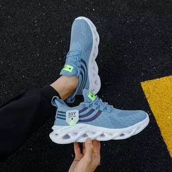 Casual Men Mesh Comfort Breathable Sneakers Jogging Soft Sole Anti Slip Versatile Tennis Vulcanized Shoes Tenis Masculino 2024 39 белый