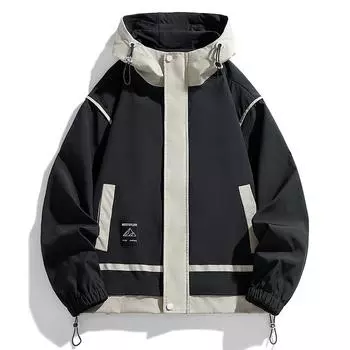 Casual Men s Jacket Hooded Jacket Jacket Men s Pocket Thin Jacket Outdoor Sports Jacket M