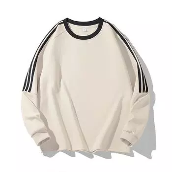 Casual Men s Sweatshirt Spring and Autumn Round Neck Loose Base Shirt Design Long-sleeved T-shirt Men M