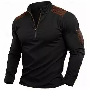 Casual Men s Zipper Hoodie Stand Collar Autumn Winter Loose Fit Men s Sweatshirt Fashion Patchwork Streetwear XXL