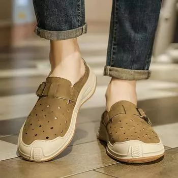 Casual Men Sandals Summer Leisure Beach Holiday Sandals Men Shoes New Outdoor Sneakers Male Retro Comfortable Casual Sandals 39 серый