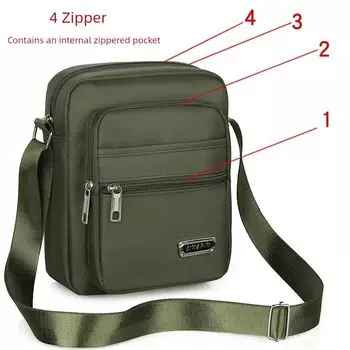 Casual Messenger Bag Men s Bag Casual Shoulder Bag Oxford Cloth Small Backpack Men s Bag Canvas Bag Satchel Business Fashion [Y3519 Basics] + [four pull Green]]