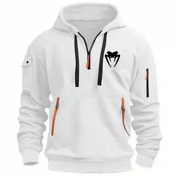 Casual multi-zip arm pocket Dropped Shoulder Hooded Sweatshirt Women s Plus Size Loose Pullover Fashion Sweatshirt S