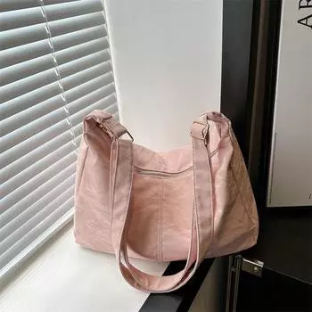 Casual New Style Personalized Beautiful Solid Color Large Capacity Fashionable Fashionable Summer Fashionable Tote Shoulder Bag for Women