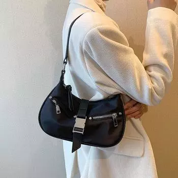 Повседневная сумка-ниша женская сумка 2024 новая летняя персонализированная сумка-мессенджер повседневная сумка через плечо подмышкой сумка-палка чёрный