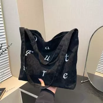 Casual niche design alphabet handbag bag 2024 new fashionable retro beautiful lazy style underarm shoulder bag чёрный