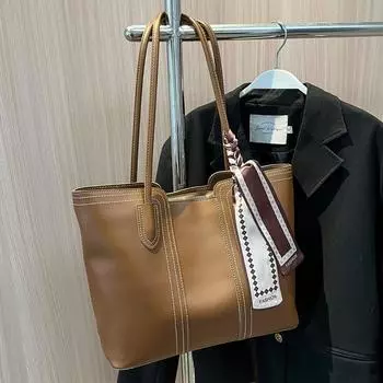 Casual One Shoulder Bag Silk Scarf Women Handbag Underarm Bag Tote Bag Daily