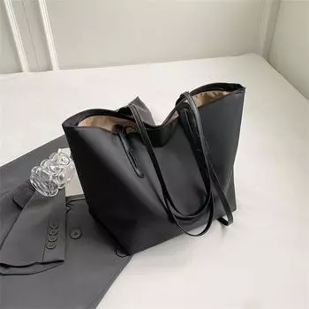 Casual Oxford Cloth Shoulder Work Work Clothing Big Bag Black