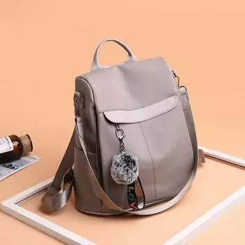 Casual Oxford women s backpack waterproof backpack fluffy tassel backpack large capacity travel backpack women s fashion