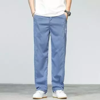 Casual Pants Men s Spring and Summer American Tooling Wide-leg Loose Straight Long Pants Thin Men s Pants S хаки