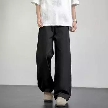 Casual Pants Versatile American Basic Oblique Cut Men s Spring and Autumn Slim and High Loose Draping Trousers Straight Workwear Slightly M