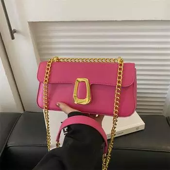 Casual personality women s messenger bag 2024 new trend simple shoulder bag fashion chain small square bag чёрный