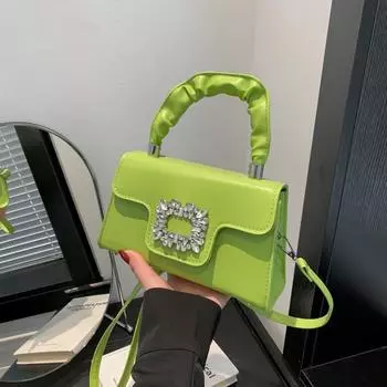 Повседневная персонализированная сумка-мессенджер 2024 года, новая сумка, женская модная простая сумка через плечо, корейская версия, трендовая маленькая квадратная сумка зелёный