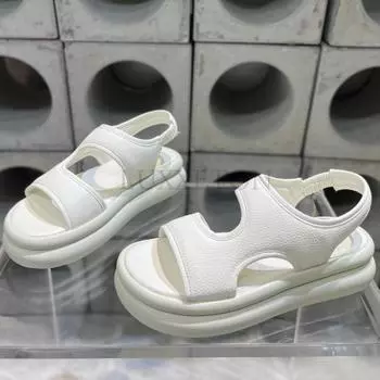 Casual Platform Sandals Woman Summer Trend Pumps Party Elegant Medium Heel Women Dermis Shoes Flats Designer Beach Sandals Girls 35 хаки