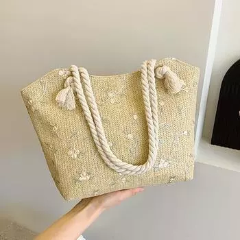 Повседневная популярная сумка большой вместимости весна 2024 новая модная сумка через плечо женская сумка весенняя портативная сумка-тоут покинуть белый