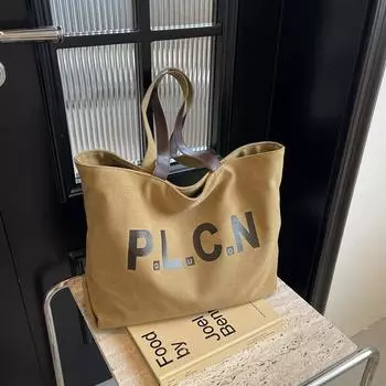 Casual retro shoulder bag 2024 summer new simple fashion large capacity tote bag student fashion commuter bag чёрный