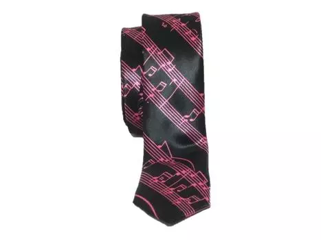 Casual Sheet Music Tie Men s Stylish Musical Note Border Dot Business (Pink Black)